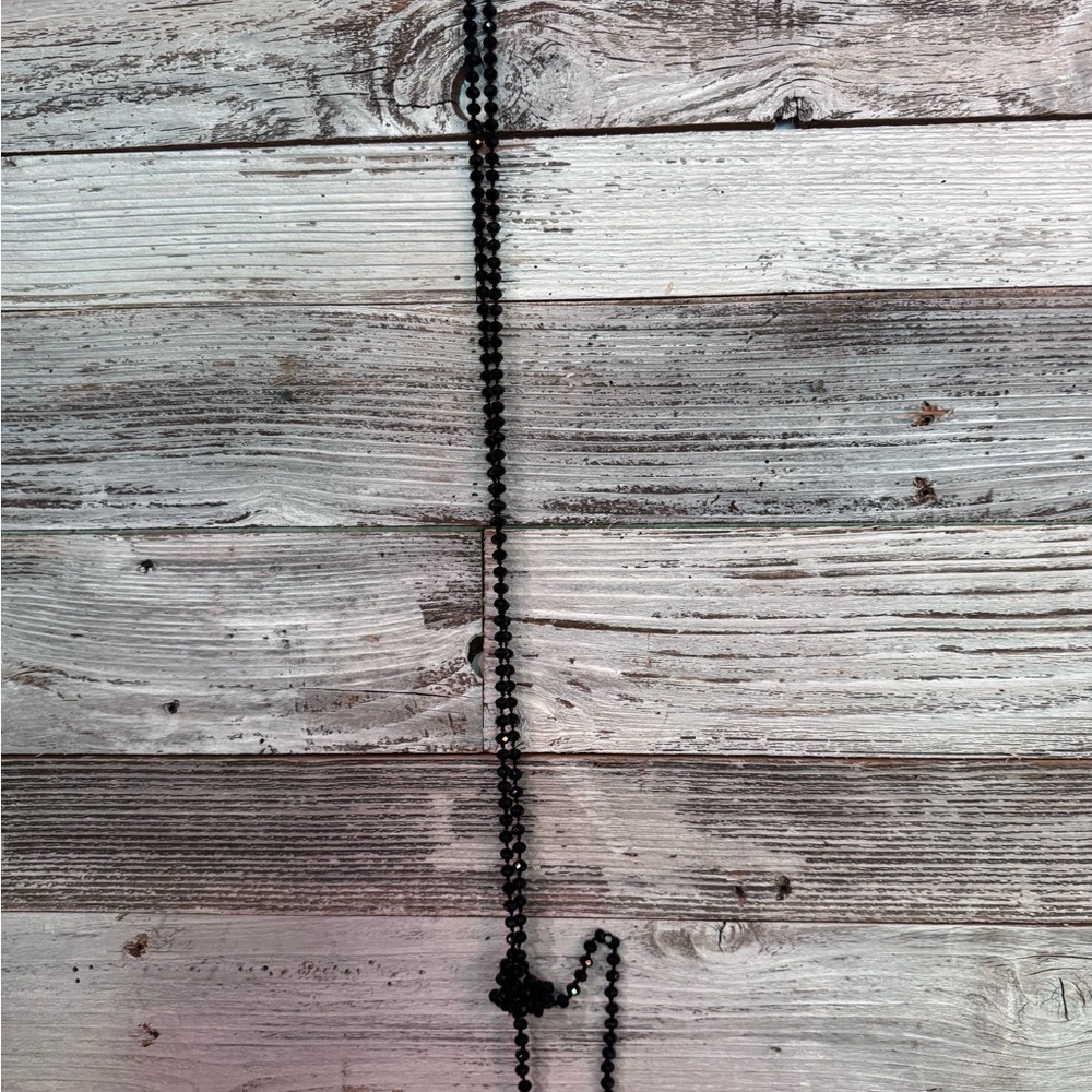 Black Sparkling Beaded Necklace